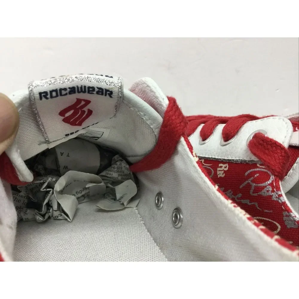Roca Wear Pro Keds Fashion Sneakers Sz 9.5‎ Womens red white logo Designer Shoes
